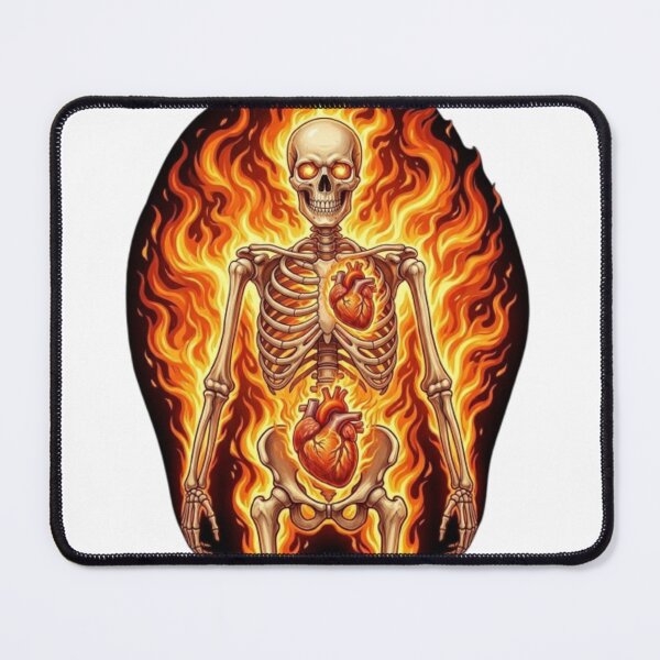 Item preview, Eternal Flame: Flaming Skeleton with Burning Hearts designed and sold by NoriudaR.