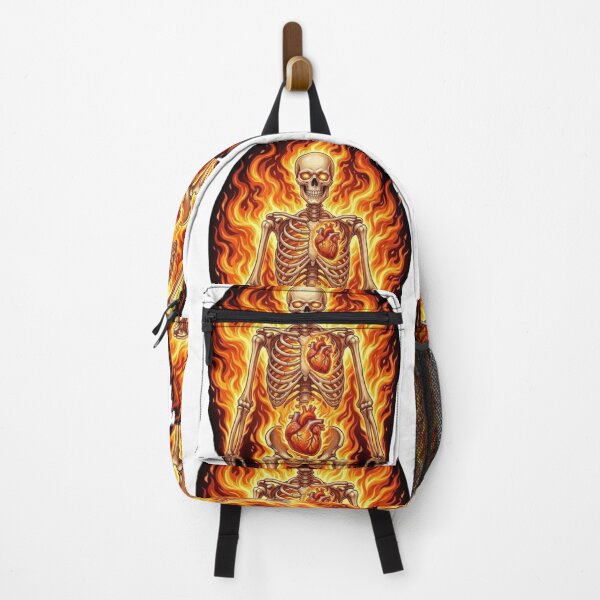 Item preview, Eternal Flame: Flaming Skeleton with Burning Hearts designed and sold by NoriudaR.
