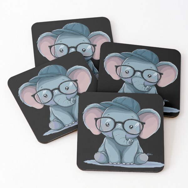 Item preview, Glasses wearing Baby Elephant  designed and sold by ClubVacay.