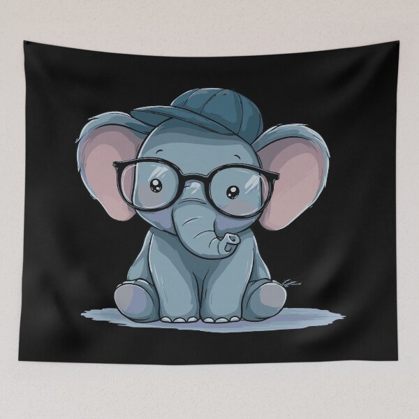 Item preview, Glasses wearing Baby Elephant  designed and sold by ClubVacay.