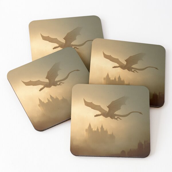 Item preview, Ethereal Golden Dragon Over Misty Castle designed and sold by EK-World.