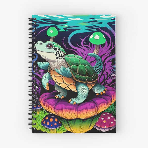 Item preview, Psychedelic Turtle with Mushrooms – Colorful Cartoon Sticker Design designed and sold by IosArt.