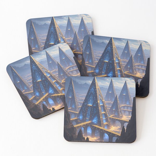 Item preview, Neon Landscape City Spires | Luminous Spires - Specimen GEO-Sk63 designed and sold by Aethereal Labs.