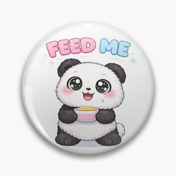 Item preview, Feed Me Panda Sticker – Cute Hungry Kawaii Bear Cartoons designed and sold by aurapicks786.