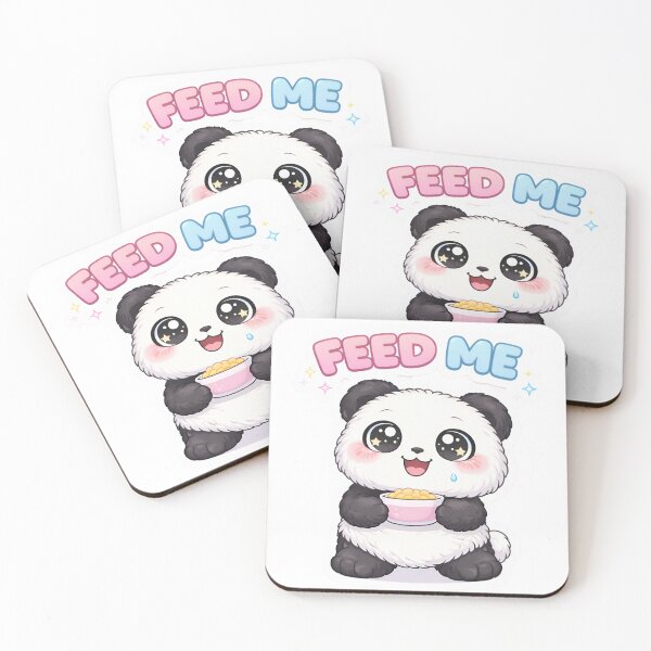Item preview, Feed Me Panda Sticker – Cute Hungry Kawaii Bear Cartoons designed and sold by aurapicks786.