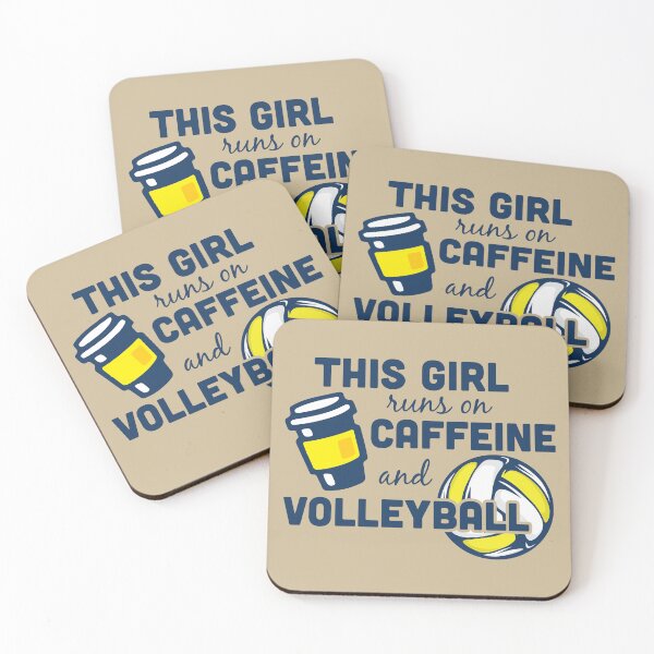 Item preview, Girl Runs on Caffeine and Volleyball designed and sold by 2nd Star Art.