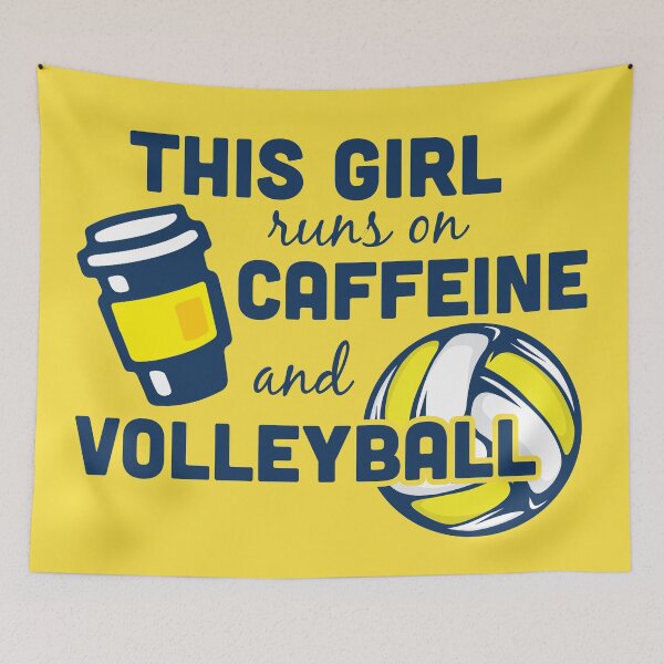 Item preview, Girl Runs on Caffeine and Volleyball designed and sold by 2nd Star Art.