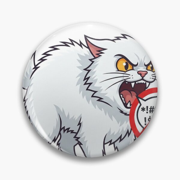 Item preview, Angry White Cat: No Swearing Allowed designed and sold by camp and cool.