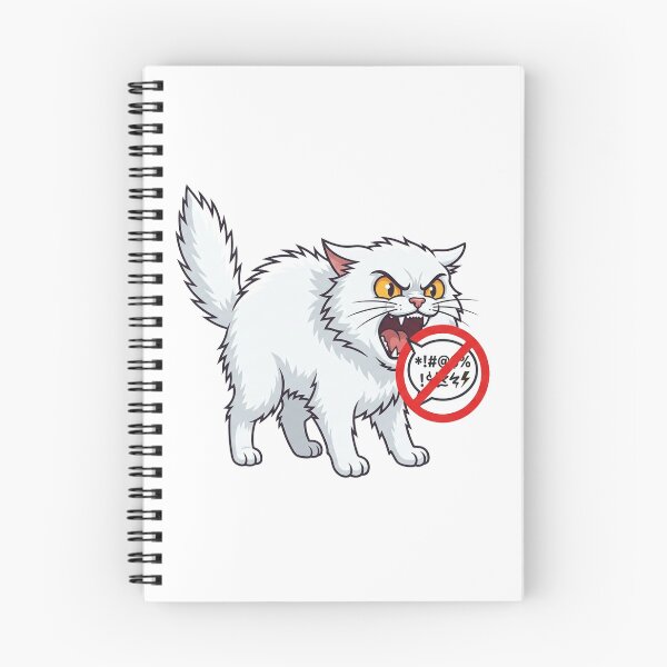 Item preview, Angry White Cat: No Swearing Allowed designed and sold by camp and cool.