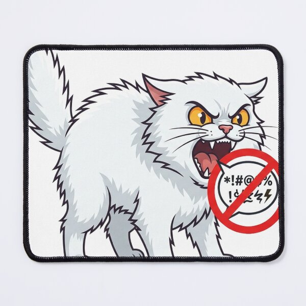 Item preview, Angry White Cat: No Swearing Allowed designed and sold by camp and cool.