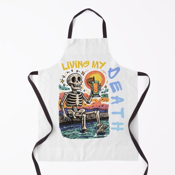 Item preview, Funny Skeleton Summer Vacation Living My Best Death Beach Vibes Retro Sunset Design designed and sold by Region.