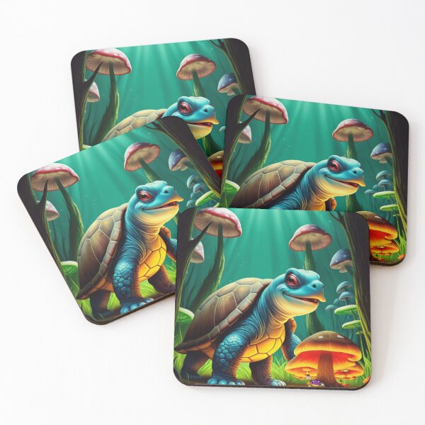 Item preview, Psychedelic Turtle with Mushrooms – Colorful Cartoon Sticker Design designed and sold by IosArt.