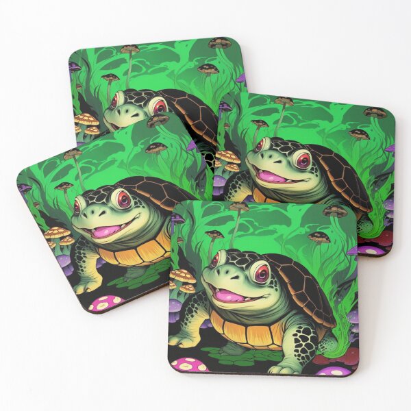 Item preview, Psychedelic Turtle with Mushrooms – Colorful Cartoon Sticker Design designed and sold by IosArt.