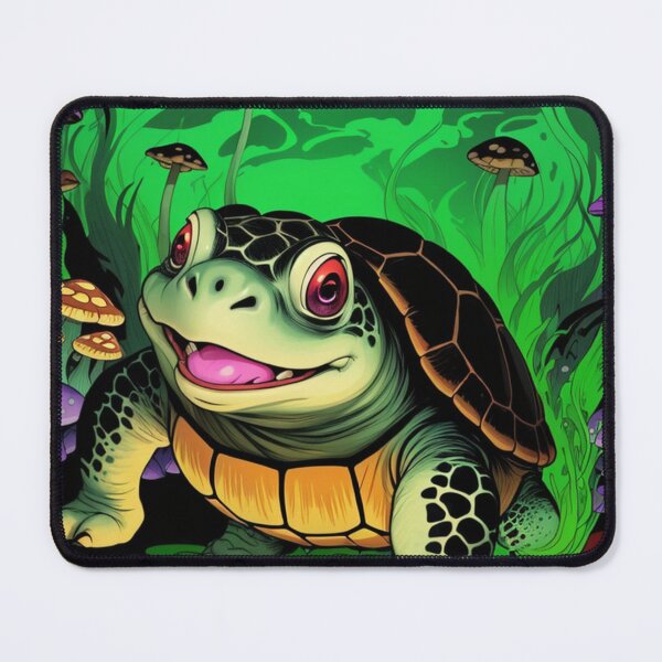 Item preview, Psychedelic Turtle with Mushrooms – Colorful Cartoon Sticker Design designed and sold by IosArt.