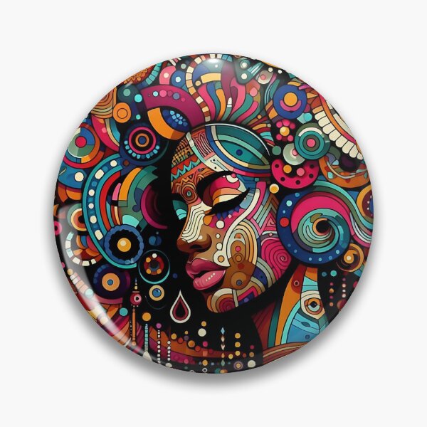 Item preview, Portrait of an Afro Woman: Colorful Ethnic Mosaic designed and sold by Indoni.