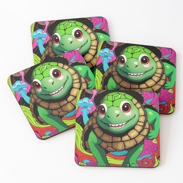 Item preview, Psychedelic Turtle with Mushrooms – Colorful Cartoon Sticker Design designed and sold by IosArt.