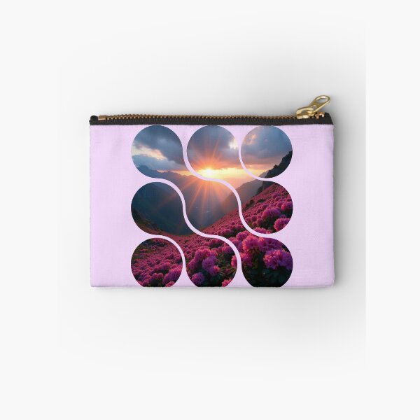 Item preview, Mountain Sunset Mosaic - Segmented Floral Landscape designed and sold by PriyaMagic.