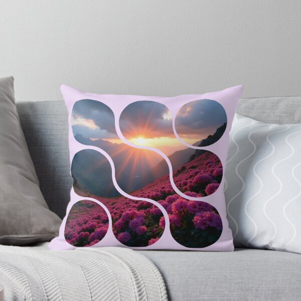 Item preview, Mountain Sunset Mosaic - Segmented Floral Landscape designed and sold by PriyaMagic.
