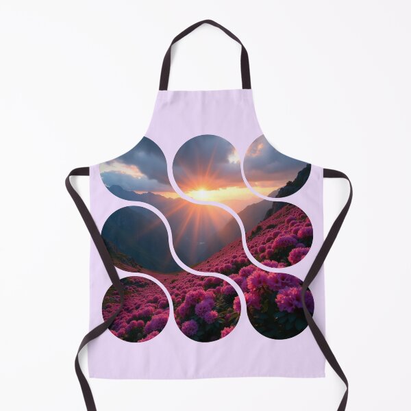 Item preview, Mountain Sunset Mosaic - Segmented Floral Landscape designed and sold by PriyaMagic.