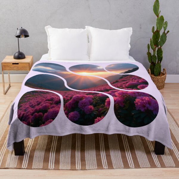 Item preview, Mountain Sunset Mosaic - Segmented Floral Landscape designed and sold by PriyaMagic.
