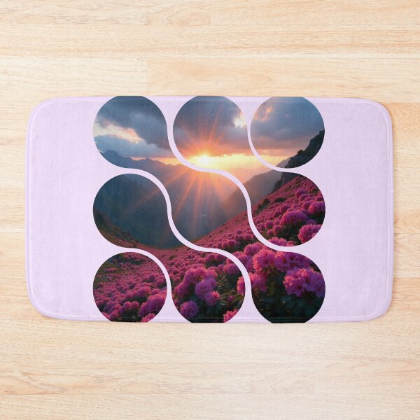 Item preview, Mountain Sunset Mosaic - Segmented Floral Landscape designed and sold by PriyaMagic.