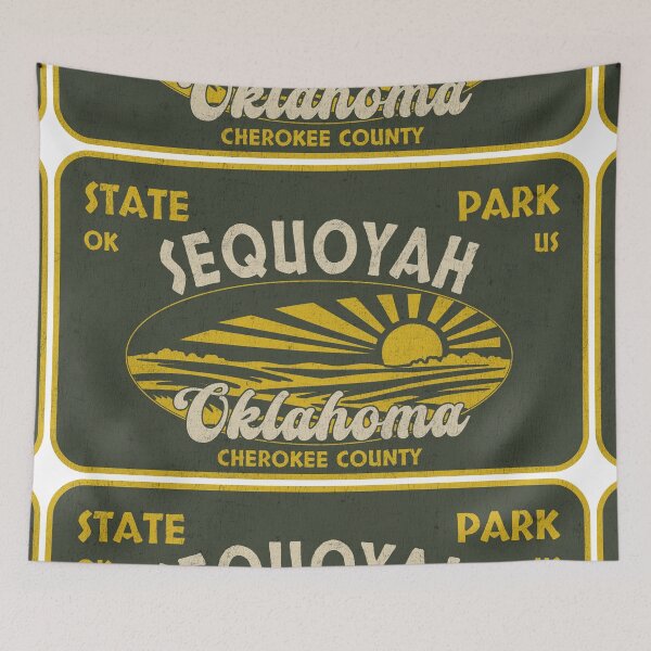 Item preview, Sequoyah State Park, Cherokee County, Oklahoma, badge design designed and sold by Wanderful-roads.