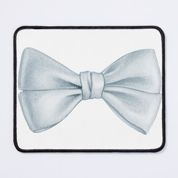 Item preview, Elegant Silver Satin Bow Tie Illustration designed and sold by Creatby7030.