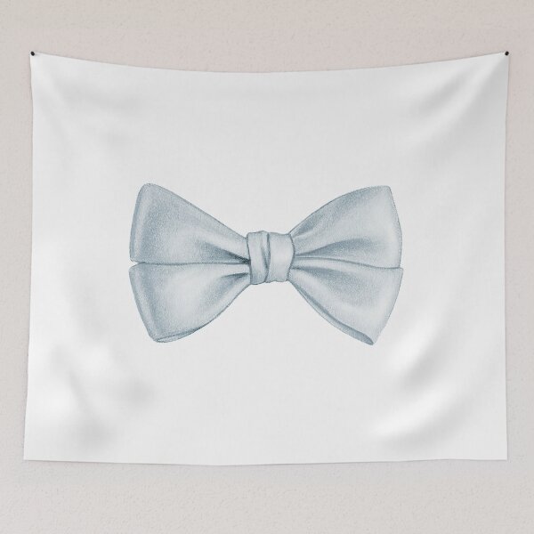 Item preview, Elegant Silver Satin Bow Tie Illustration designed and sold by Creatby7030.