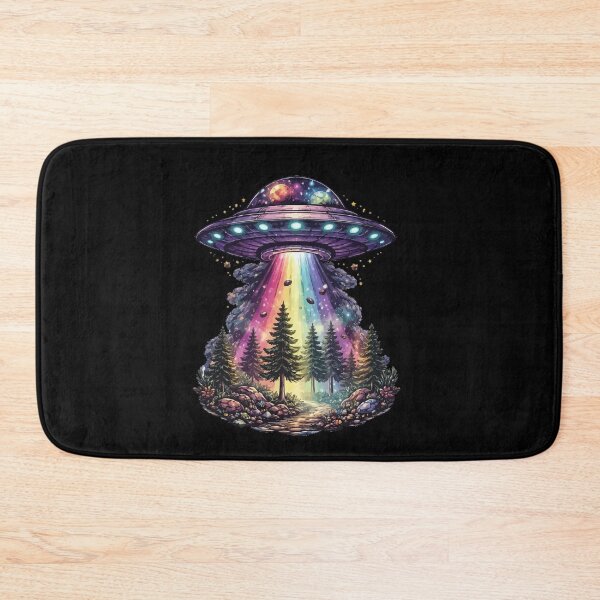Item preview, Cosmic Rainbow UFO Forest Illustration designed and sold by RidaSalArt.