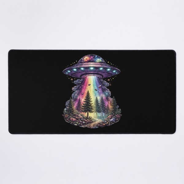 Item preview, Cosmic Rainbow UFO Forest Illustration designed and sold by RidaSalArt.