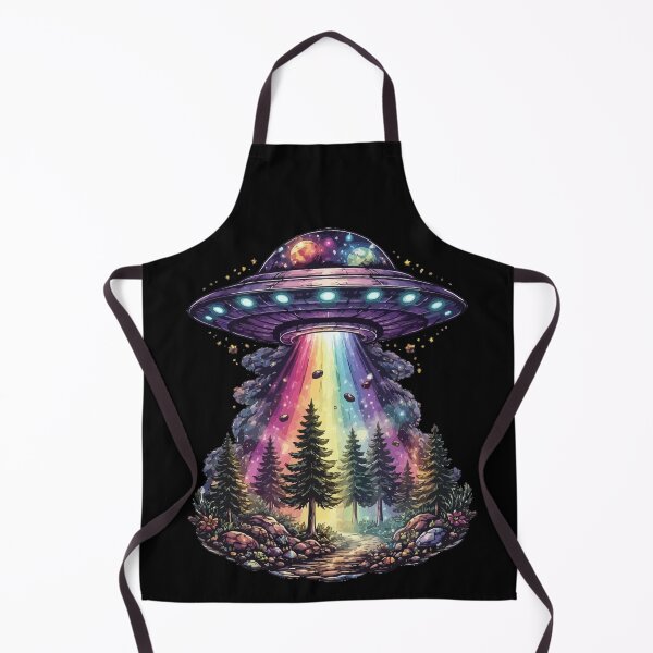 Item preview, Cosmic Rainbow UFO Forest Illustration designed and sold by RidaSalArt.