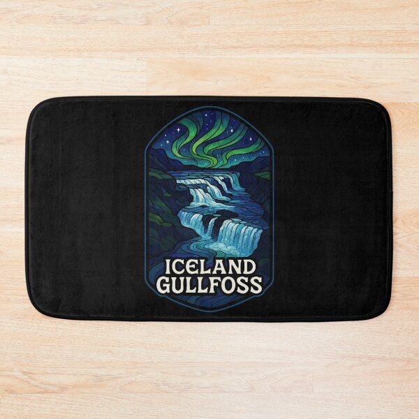Item preview, Gullfoss Iceland Stained Glass Art Travel designed and sold by TomFrontierArt.