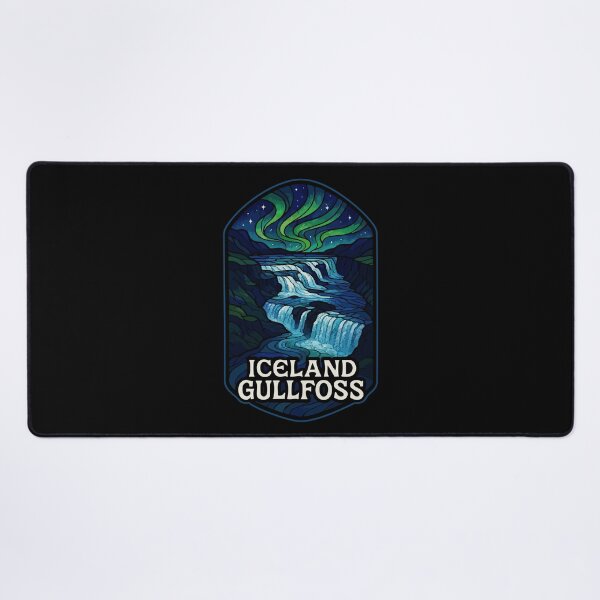 Item preview, Gullfoss Iceland Stained Glass Art Travel designed and sold by TomFrontierArt.