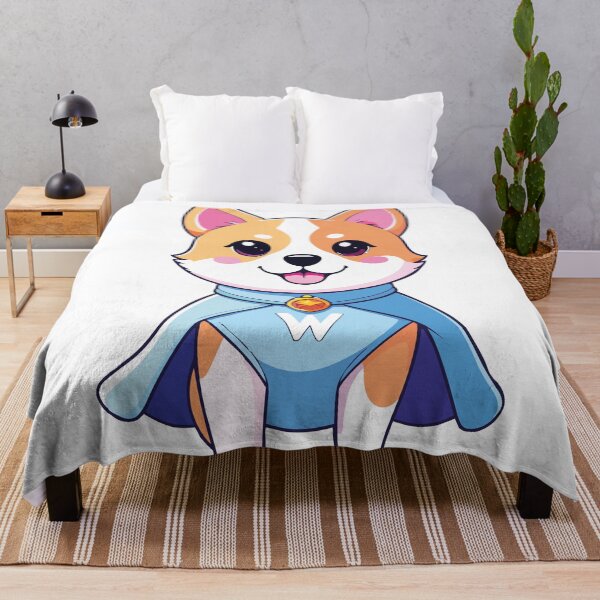 Item preview, Cute Kawaii Superhero Dog with Blue Cape designed and sold by BestChoiceService.