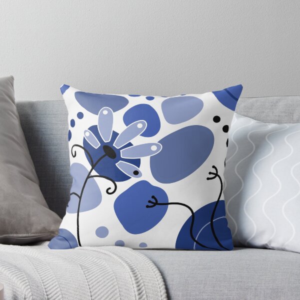 Item preview, Vibrant Blue Whimsical Boho Flower Design designed and sold by Sartoris Art.