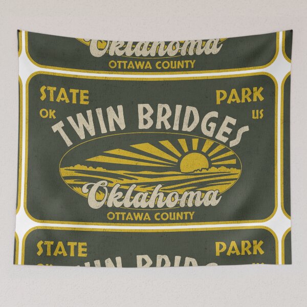Item preview, Twin Bridges State Park, Ottawa County, Oklahoma, badge design designed and sold by Wanderful-roads.