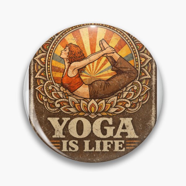 Item preview, Vintage Bow Pose Yoga Mandala – Dhanurasana Retro 70s YOGA IS LIFE Design designed and sold by VINTAGEPUNTEES.