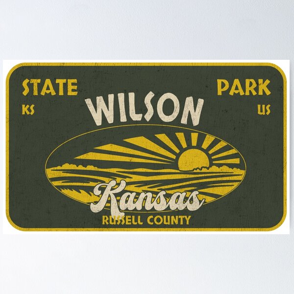 Item preview, Wilson State Park, Russell County, Kansas, badge design designed and sold by Wanderful-roads.