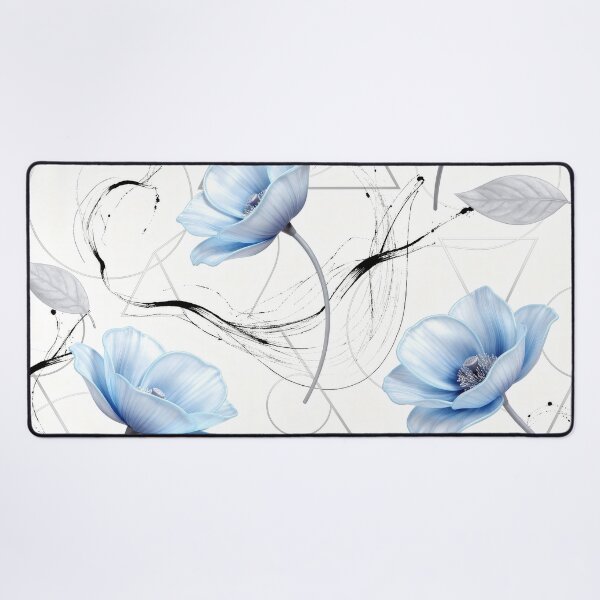 Item preview, Delicate Blue Poppies and Abstract Geometric Art designed and sold by Thalassora.