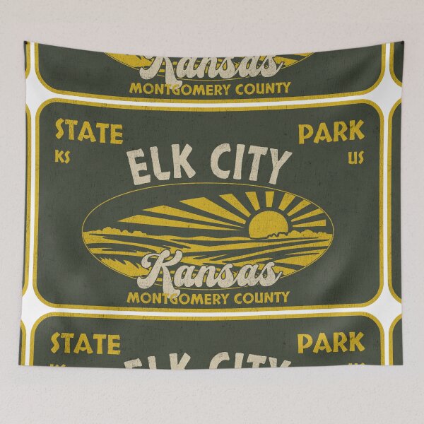 Item preview, Elk City State Park, Montgomery County, Kansas, badge design designed and sold by Wanderful-roads.
