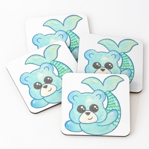 Item preview, Mermaid Gummy Bear - Watercolor and Colored Pencil - Sticker designed and sold by Jemmabears.