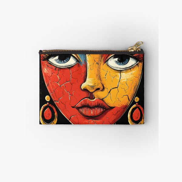 Item preview, Vibrant Abstract Face with Cracked Colorful Skin designed and sold by Artessie.