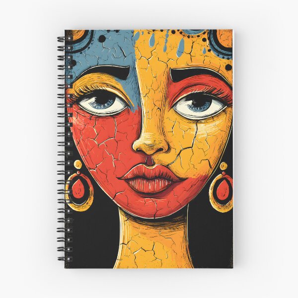 Item preview, Vibrant Abstract Face with Cracked Colorful Skin designed and sold by Artessie.