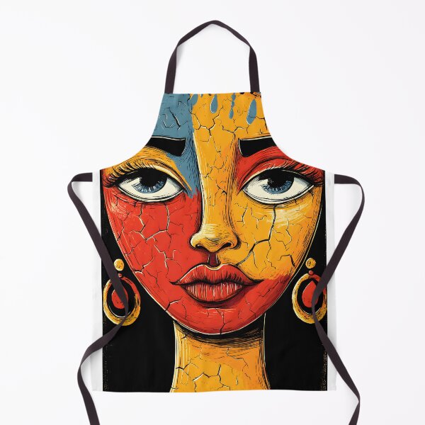 Item preview, Vibrant Abstract Face with Cracked Colorful Skin designed and sold by Artessie.