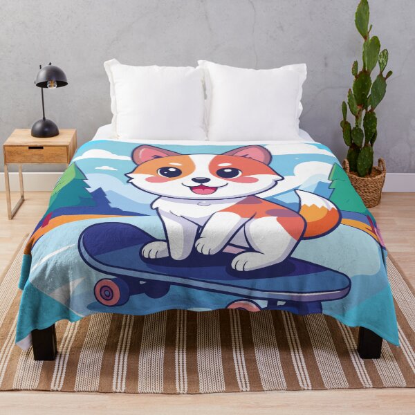 Item preview, Cute Kawaii Skater Dog on Blue Skateboard designed and sold by BestChoiceService.