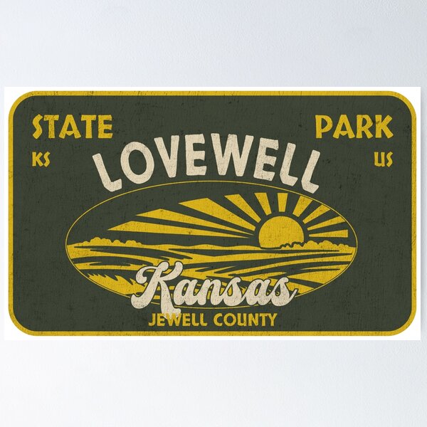 Item preview, Lovewell State Park, Jewell County, Kansas, badge design designed and sold by Wanderful-roads.