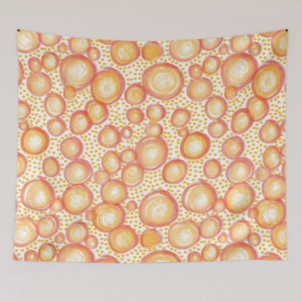 Item preview, Abstract Orange and Yellow Bubbles designed and sold by phatlizzardart.