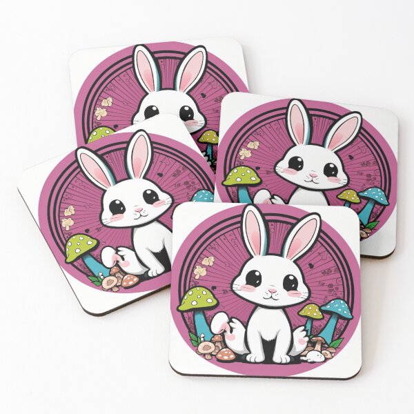 Item preview, Adorable Rabbit with Mushrooms – Whimsical Forest Design designed and sold by IosArt.