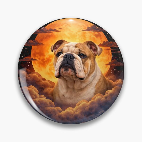Item preview, English Bulldog Moon Art – Bulldog Memorial Art Dog Lover Gift designed and sold by PixelsPaws.