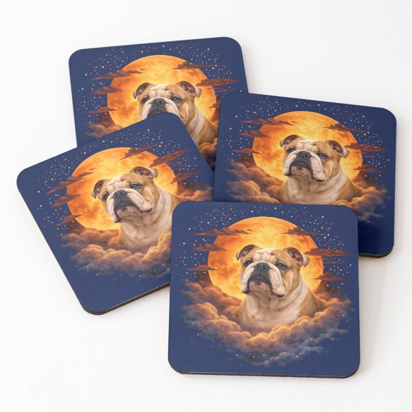 Item preview, English Bulldog Moon Art – Bulldog Memorial Art Dog Lover Gift designed and sold by PixelsPaws.